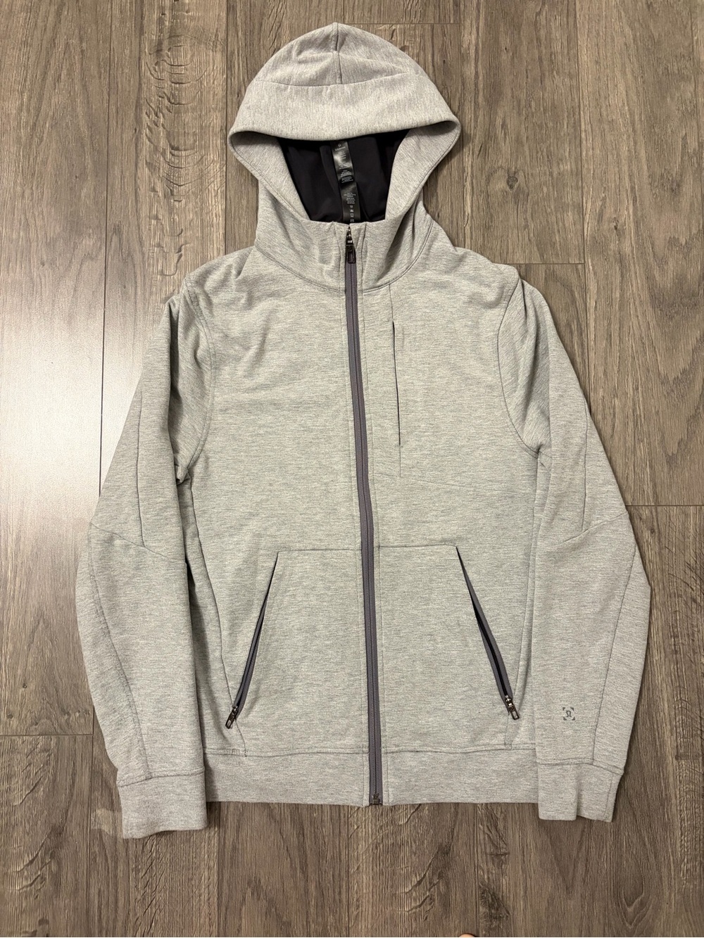 Lululemon men’s active Light Gray Hooded Zip Jacket